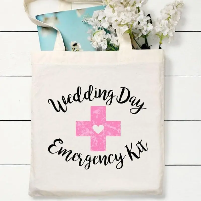 Wedding Day Emergency Kit Gift Bag Bridal Shower Bachelorette Hen Party Bride To Be Bridesmaid Team