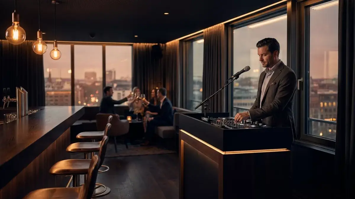 Dj-Brianc Hosting An Energetic Karaoke Night For A Packed Crowd At A Local Venue.