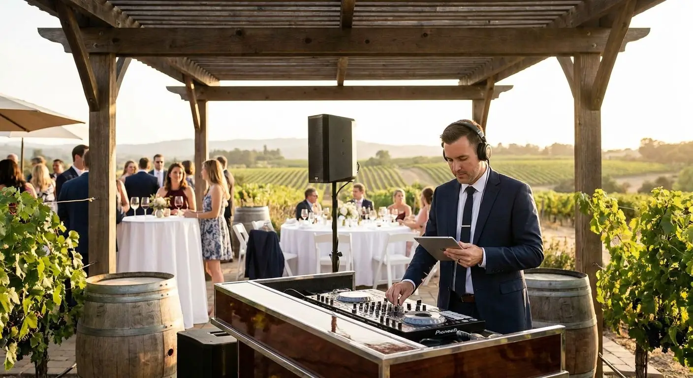 DJ for winery and vineyard wedding venues