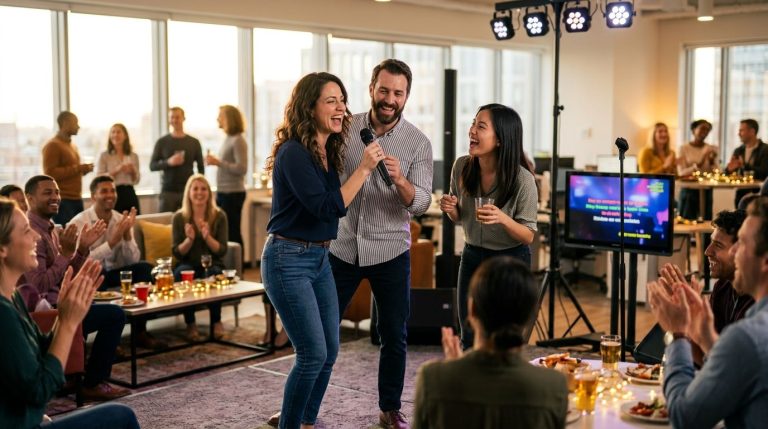 Best karaoke playlist ideas for a workplace wellness event