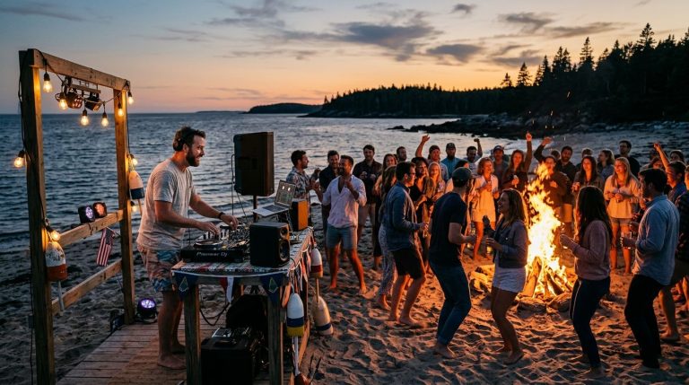 DJ for beach bonfire parties in Maine