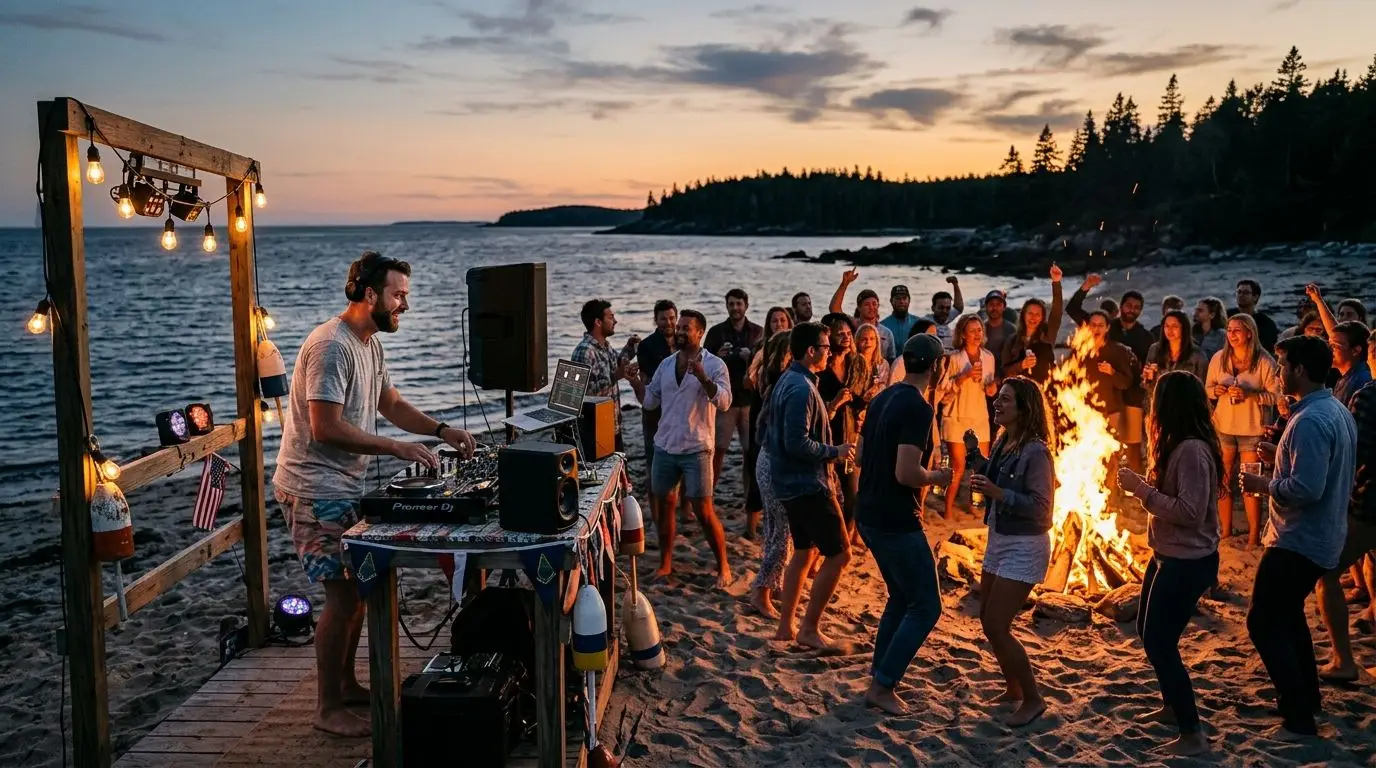 DJ for beach bonfire parties in Maine