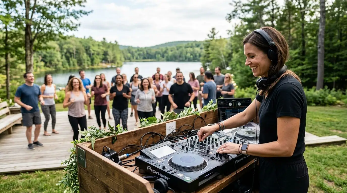 DJ for corporate wellness and team retreat events