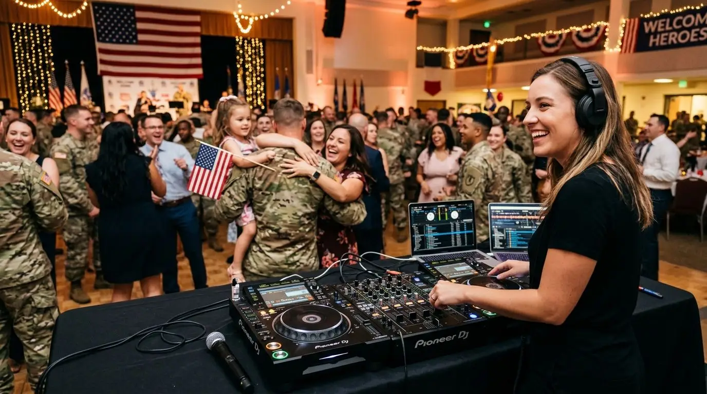 DJ for military homecoming celebrations