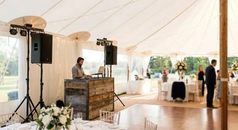How to plan a DJ setup for a tent or marquee reception