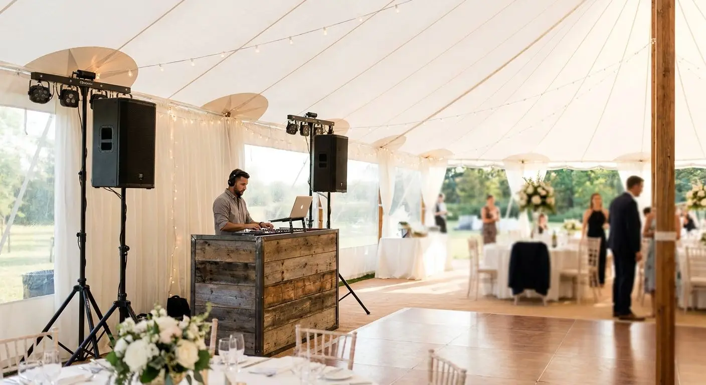 How to plan a DJ setup for a tent or marquee reception